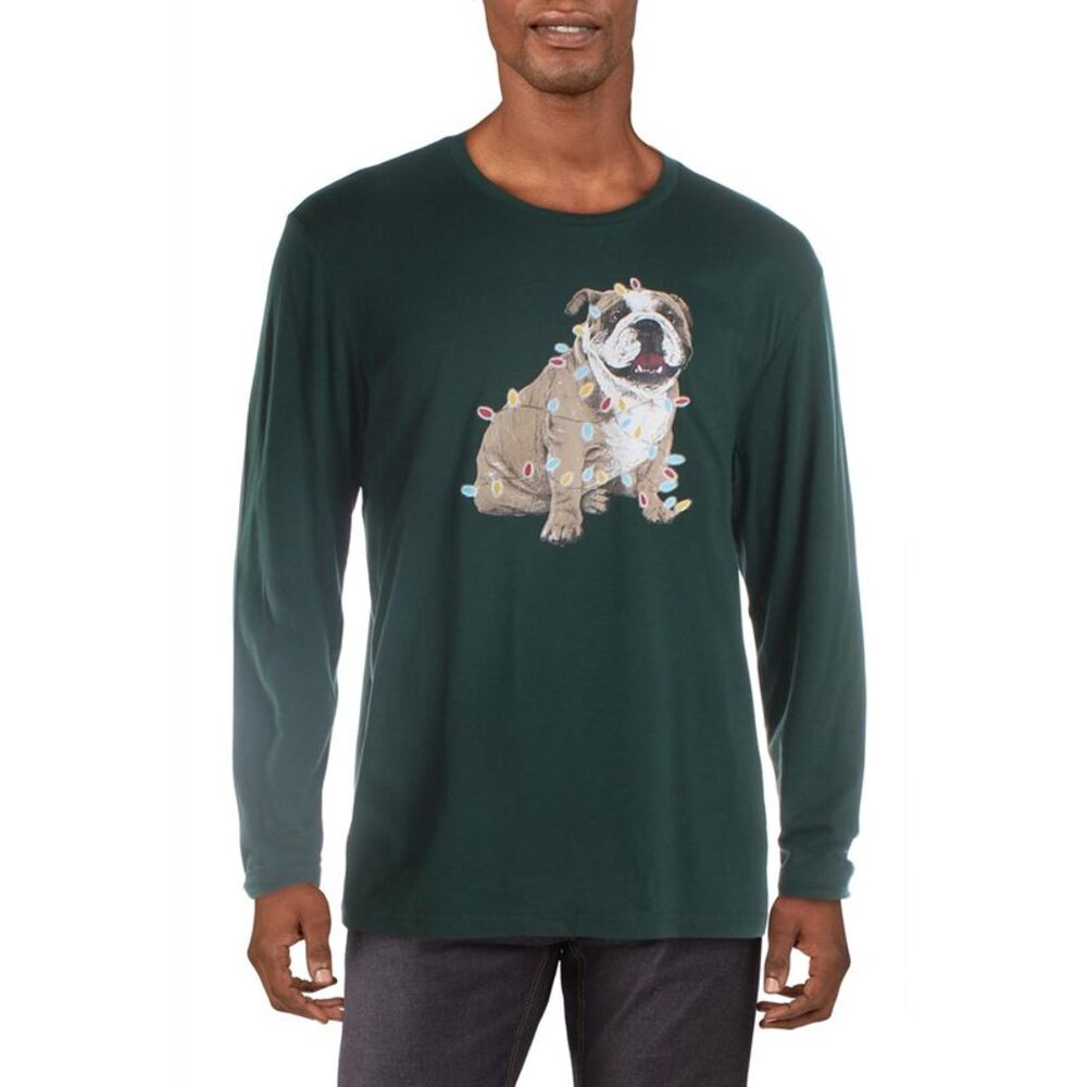 CLUBROOM Mens Green Graphic T-Shirt S